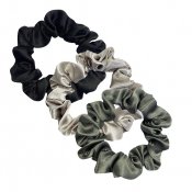 Stella Details Scrunchies 3-Pack i Presentask - svart, sand och grön